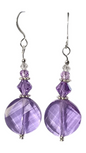 Beaded Earrings - Crystal Discs, Assorted Colors