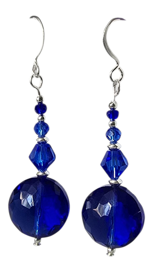 Beaded Earrings - Crystal Discs, Assorted Colors