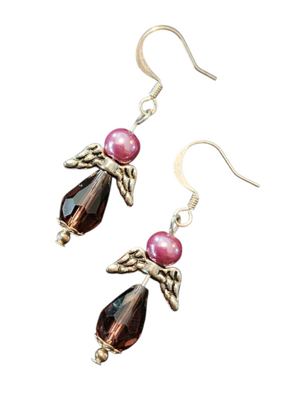 Handcrafted Angel Earrings – Crystal Beads, Assorted Designs