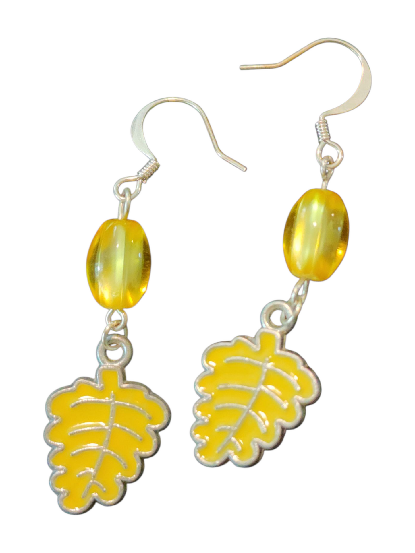 Handmade Fall Earrings, Metal Leaves Charm - Assorted Colors