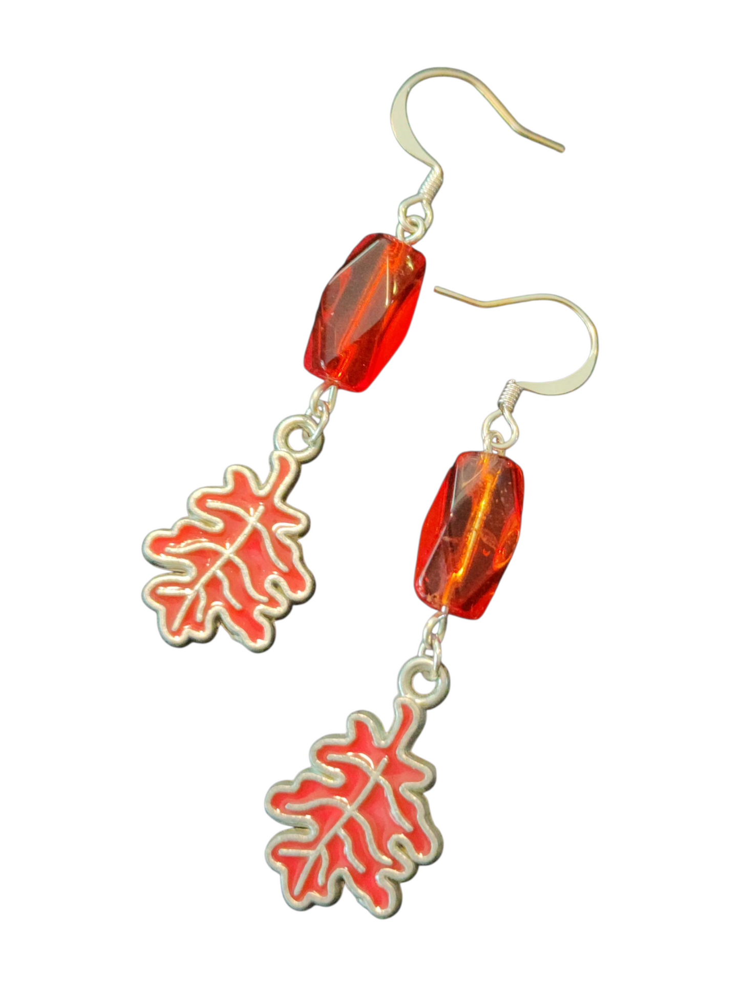 Handmade Fall Earrings, Metal Leaves Charm - Assorted Colors