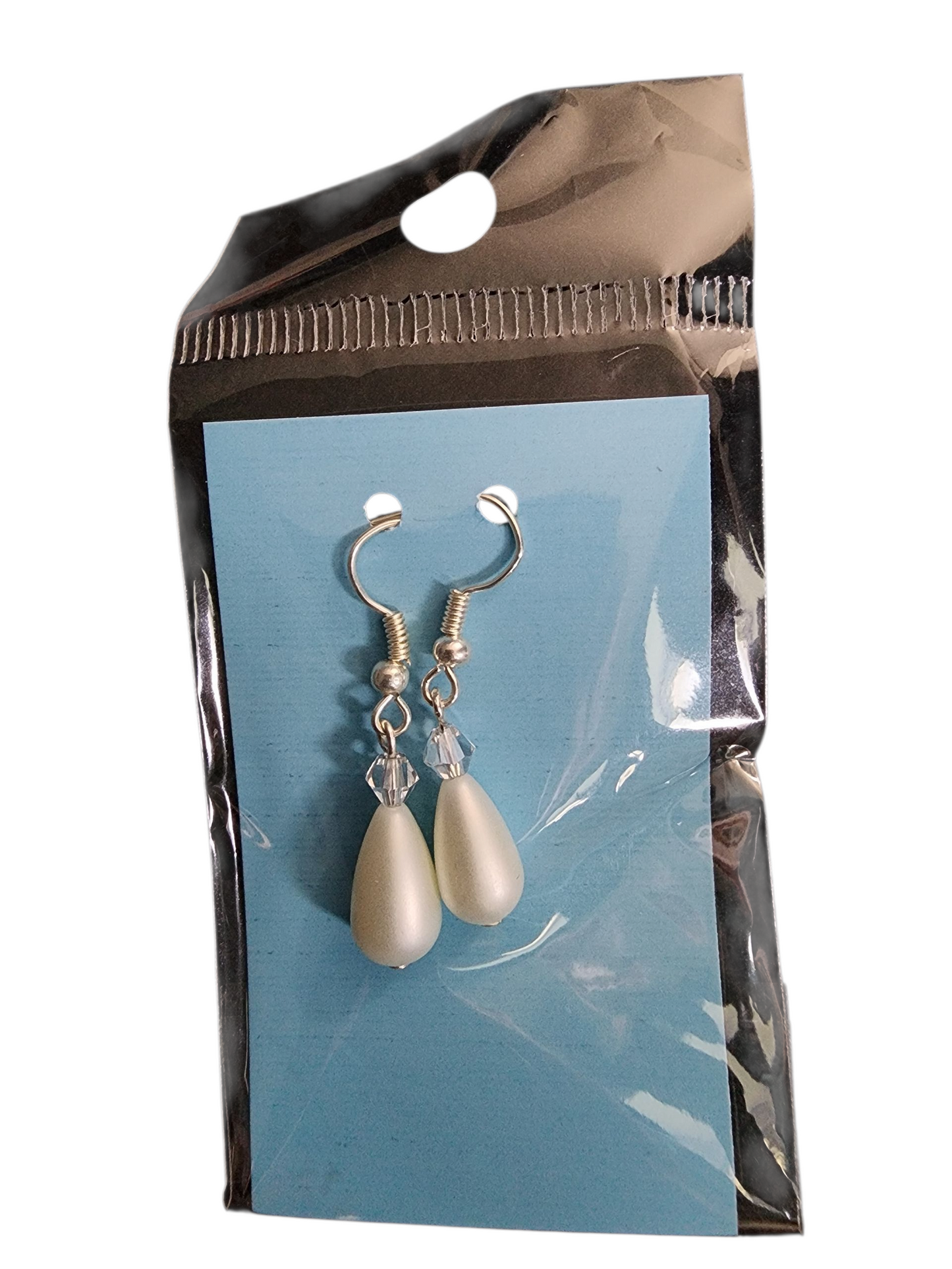 Jewelry - Earrings - Teardrop Pearl & Crystal - Small