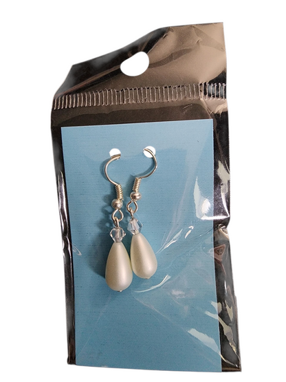 Jewelry - Earrings - Teardrop Pearl & Crystal - Small