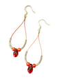 Elegant Wire Teardrop Earrings – Handmade with Crystals