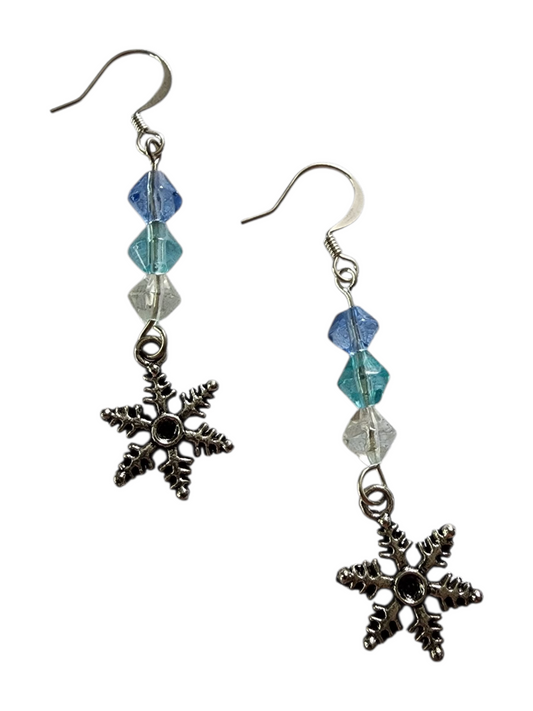 Handmade Winter Themed Earrings - Snowflake Designs
