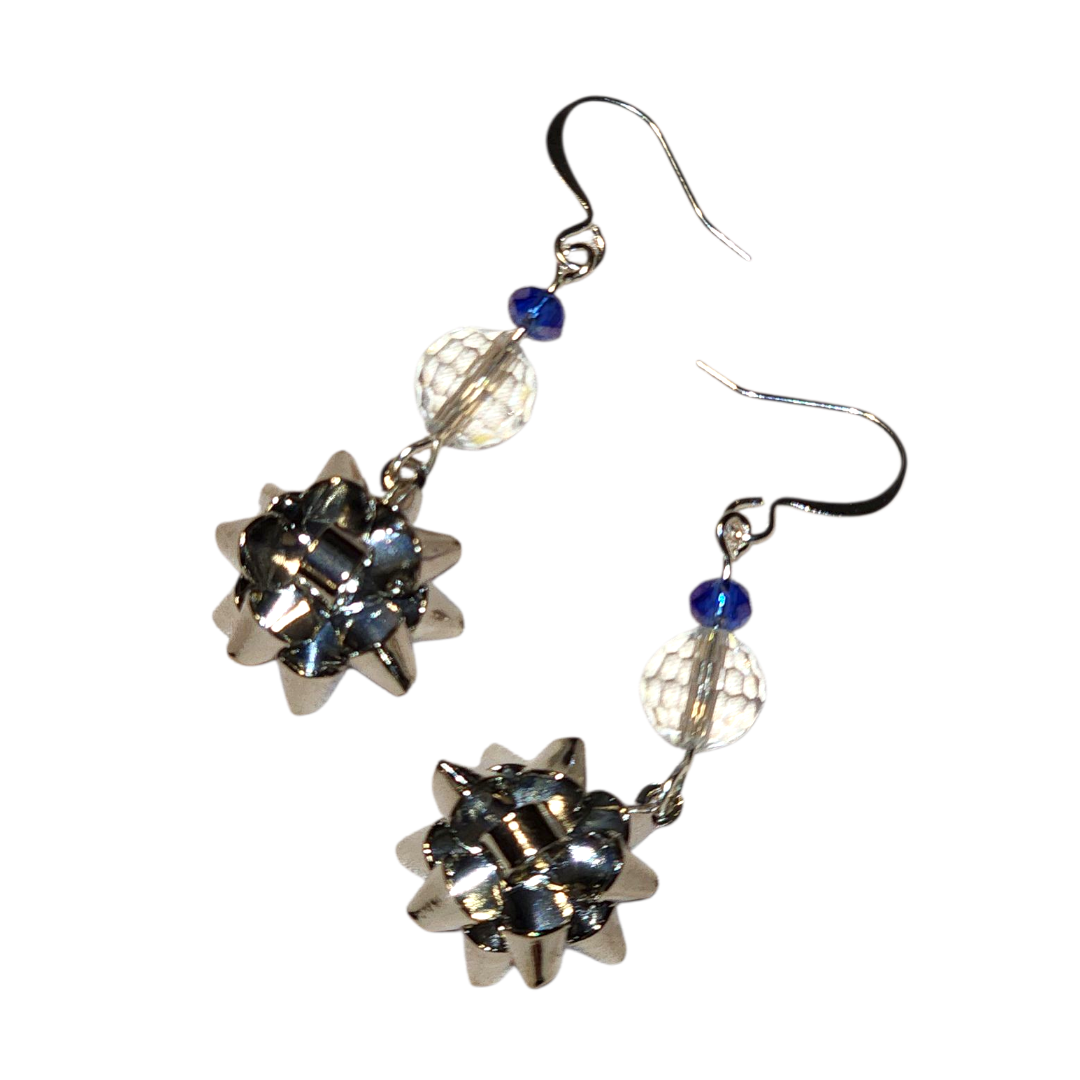Handmade Christmas Holiday Bow Earrings - Assorted Colors