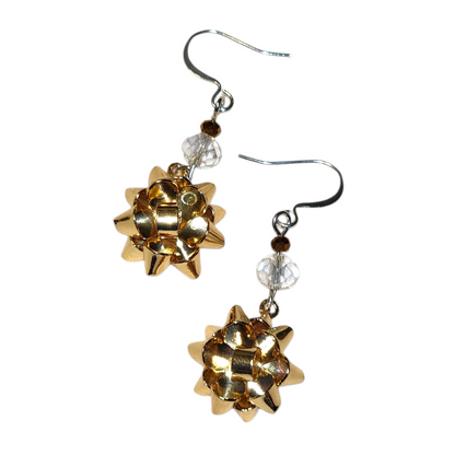 Handmade Christmas Holiday Bow Earrings - Assorted Colors
