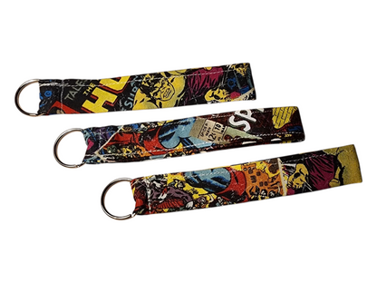Fabric Wristlet Keychain – Licensed Print Handmade Accessory