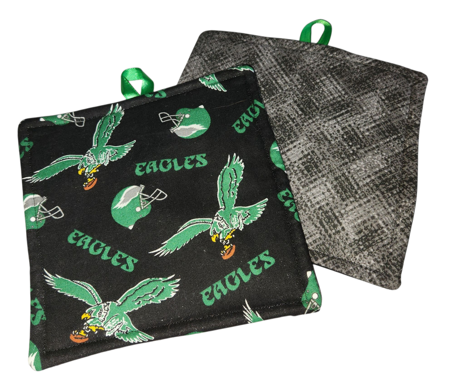 Handmade Potholders – 2 Pack – Licensed Philadelphia Eagles Prints