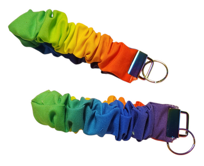 Handmade Scrunchie Wristlets, Fun Rainbow Designs
