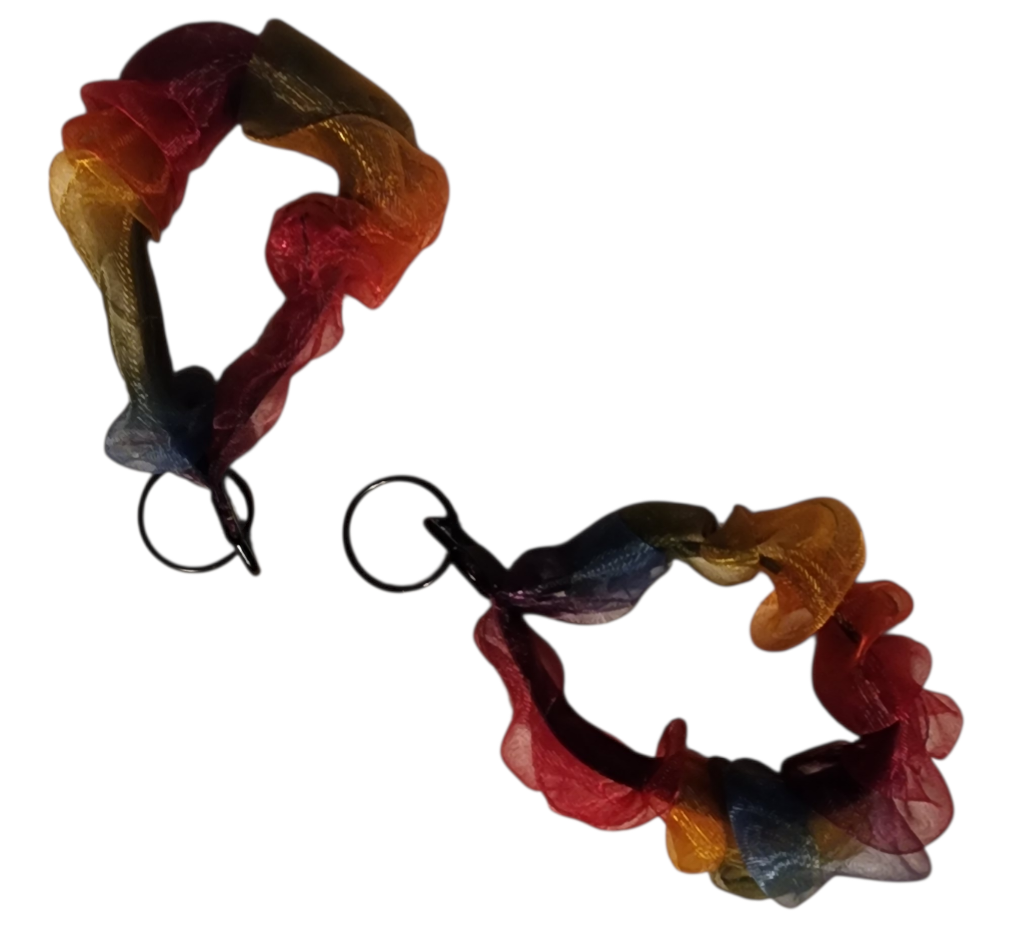 Handmade Scrunchie Wristlets, Fun Rainbow Designs