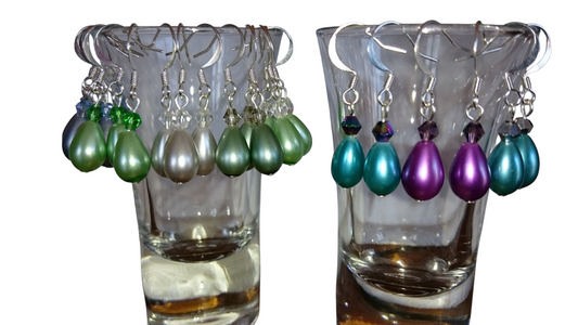 Jewelry - Earrings - Teardrop Pearl & Crystal - Small