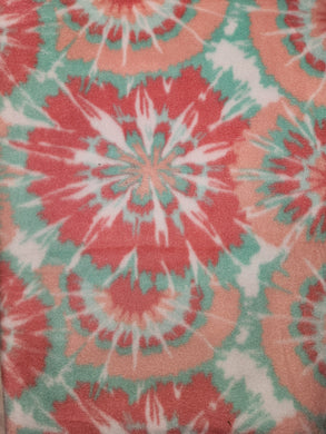 Throw Blanket - Tie Dye Salmon & Mint Fleece::Matching