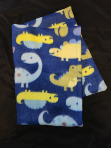 Toddler Pillowcase / Travel Pillowcase - Dinosaurs, Green & Blue on Navy Fleece