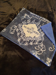 Toddler Pillowcase / Travel Pillowcase - Harry Potter, Marauder's Map Navy Fleece::Navy Blue Fleece