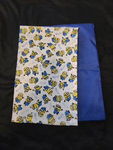 Toddler Pillowcase / Travel Pillowcase - Universal Despicable Me; Minions, "Bello" Cotton::Blue Cotton