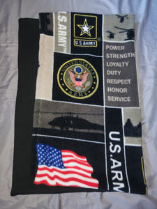 Licensed Pillowcase - US Army Block Fleece::Black Fleece