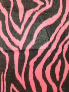 Throw Blanket - Zebra Print, Neon Pink & Black Fleece::Matching