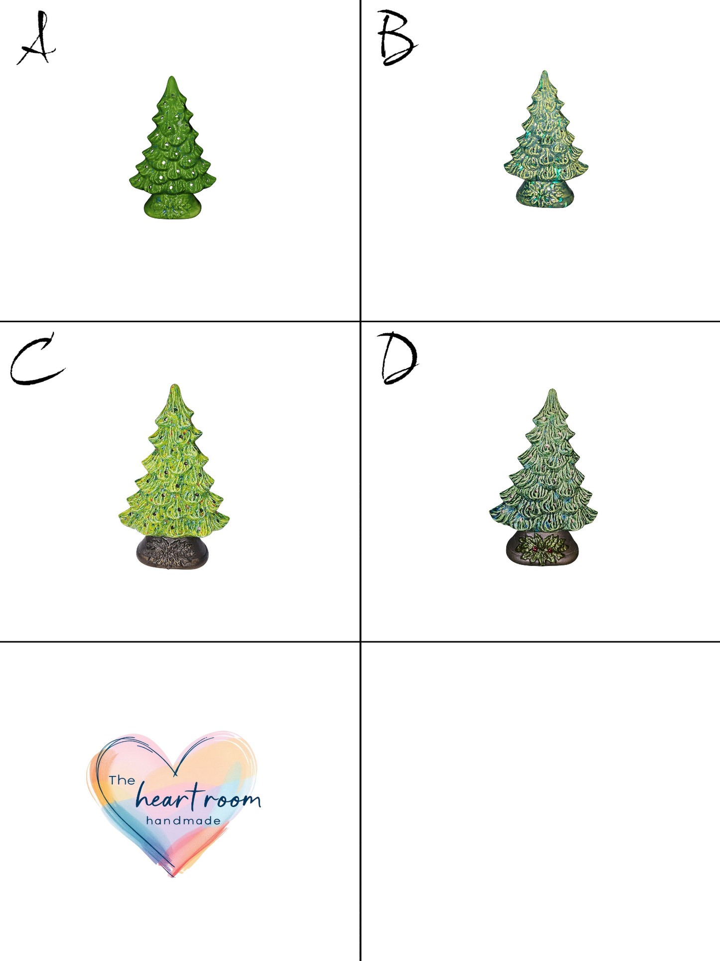 Medium Handmade Ceramic Christmas Tree, Nowell Mantle, Traditional Holiday Design