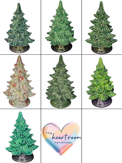 Small Handmade Ceramic Nowell Christmas Tree, Traditional Holiday Design