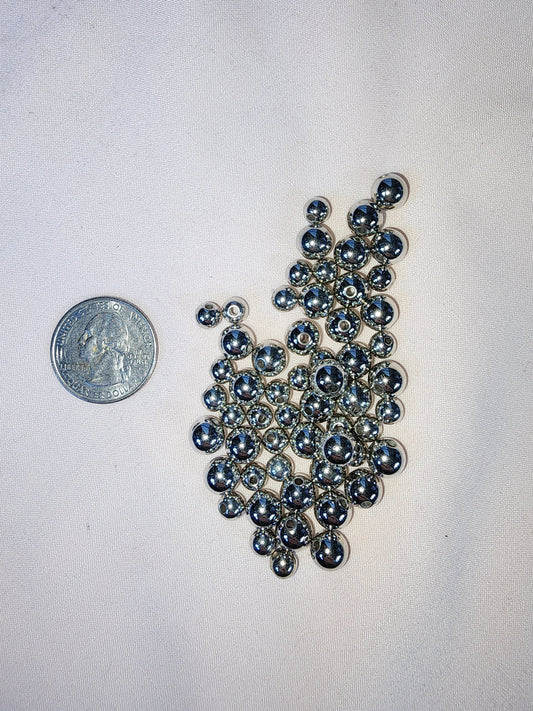 Jewelry Destash, Assorted Plastic Silver Beads