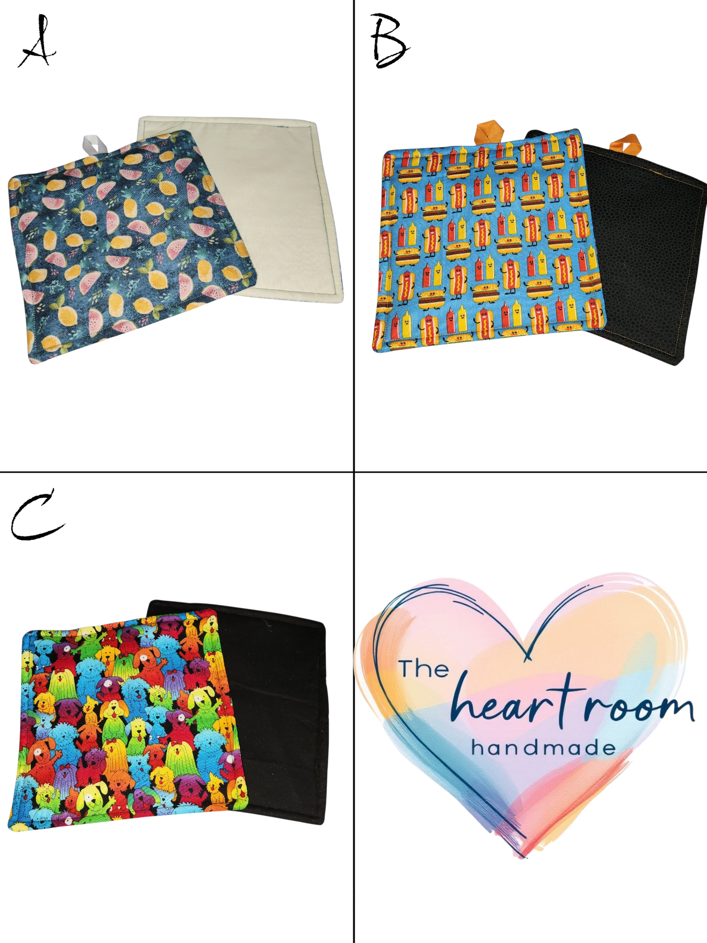 Handmade Potholder, Single General Assorted Prints