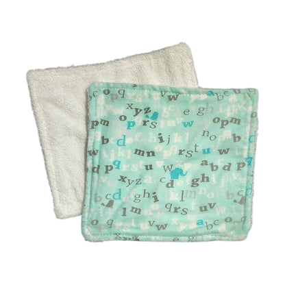 Baby Set - ABC's Animals on Mint Flannel