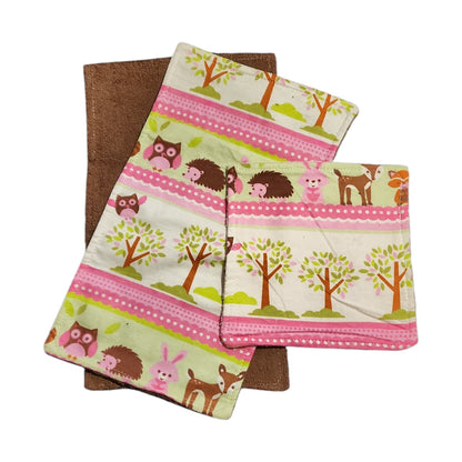 Baby Set - Woodland Critters & Trees with Pink Stripes
