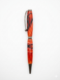Hand Turned Acrylic Pen - Red & Black Shimmer, Silver