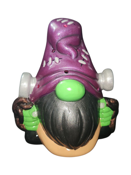 Hand-Painted Ceramic Halloween Gnomes – Mummy, Dracula, Frankenstein & Witch