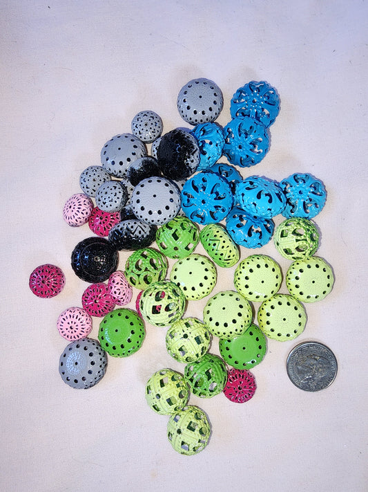 Jewelry Destash, Metal Enamel Beads, Assorted Colors
