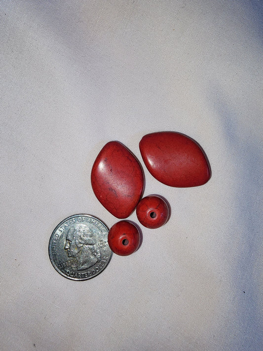 Jewelry Destash, Assorted Red Acrylic Beads