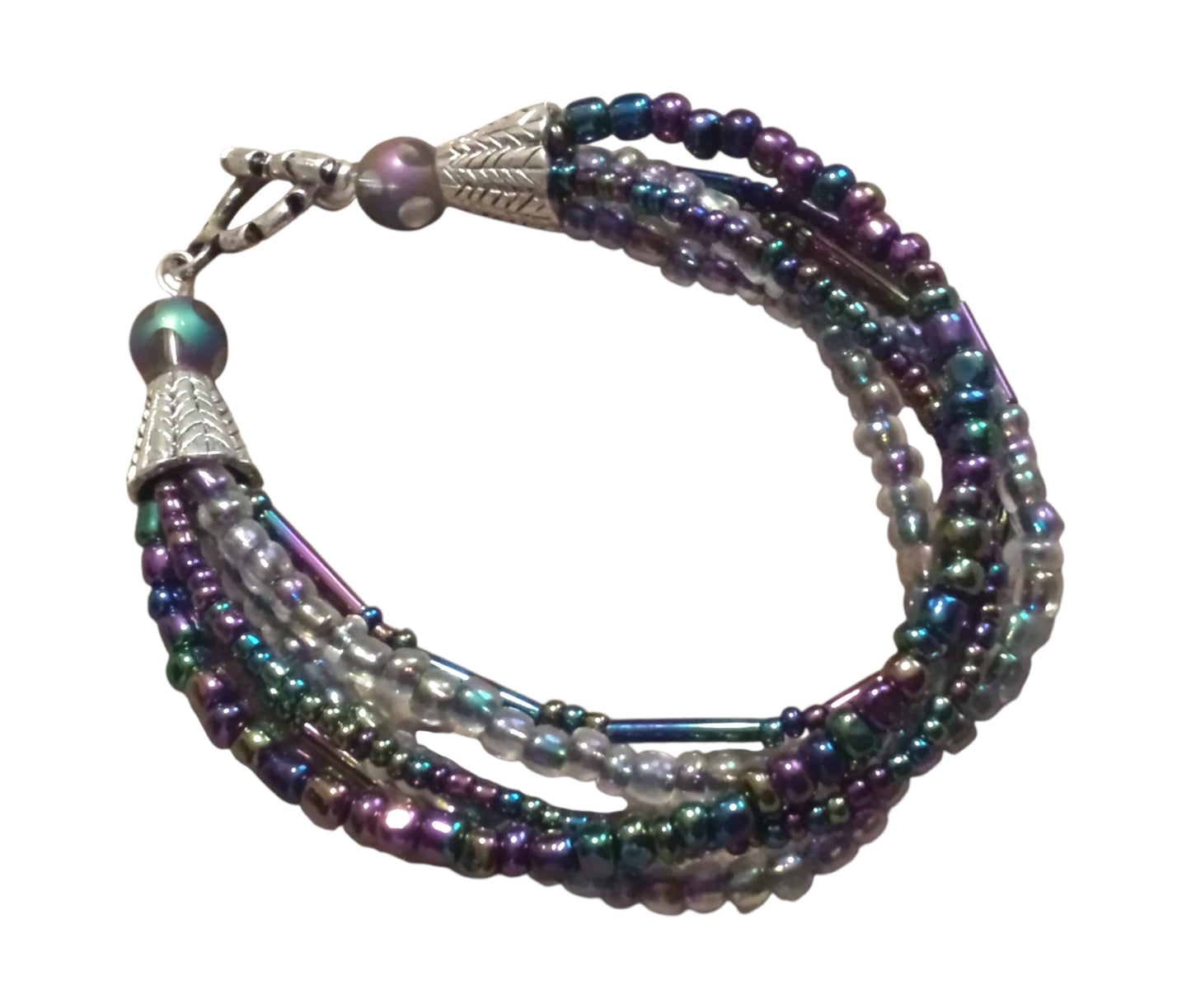 Handmade Beaded Bracelet, 6-Strand, Glass & Seed - Assorted Colors