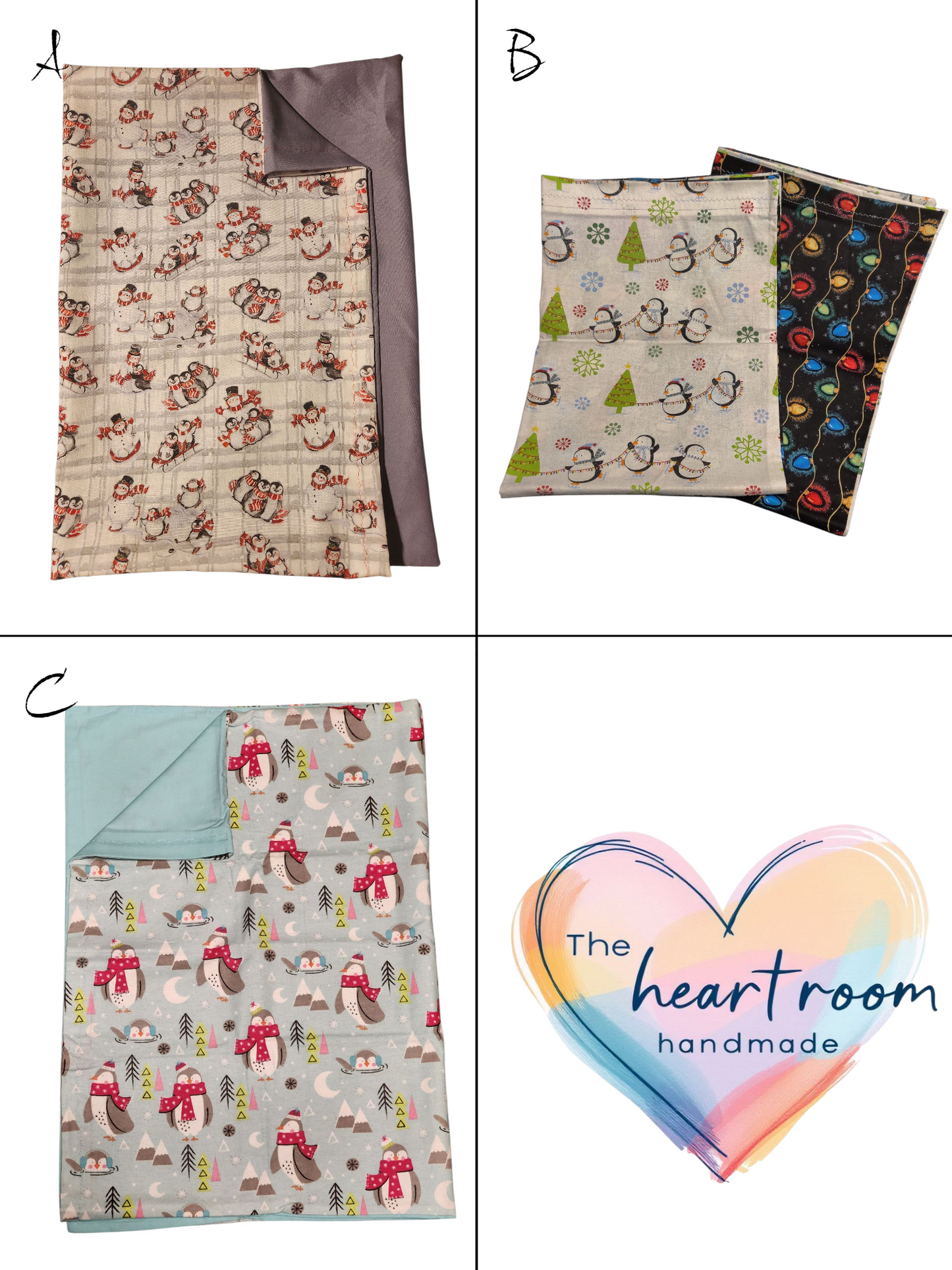 Standard Handmade Holiday Pillowcase, Winter Critters Designs