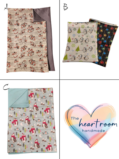 Standard Handmade Holiday Pillowcase, Winter Critters Designs