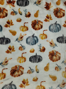Throw Blanket - Fall, Pumpkins & Gourds on White Sew Lush