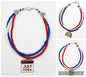 Handmade Beaded Bracelet, 3-Strand Seed Beads - Red, White & Blue 'Patriotic'