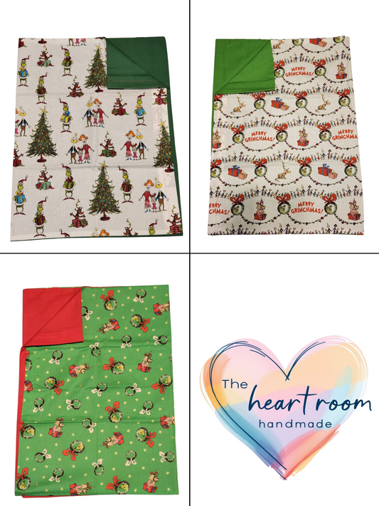 Standard Handmade Holiday Pillowcase, Assorted Grinch Prints
