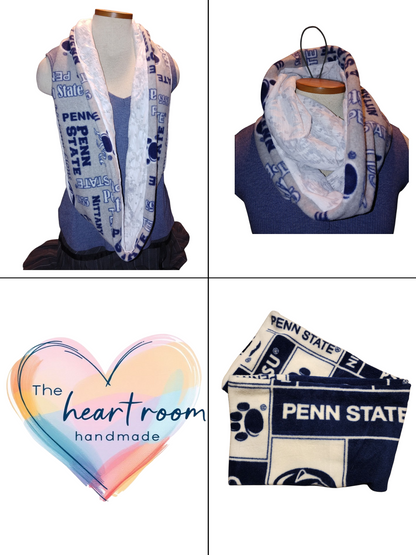 Handmade Infinity Scarf – Licensed Penn State Team Spirit