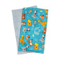 Baby Burp Cloth Pair - Zoo Animals on Turquoise Flannel