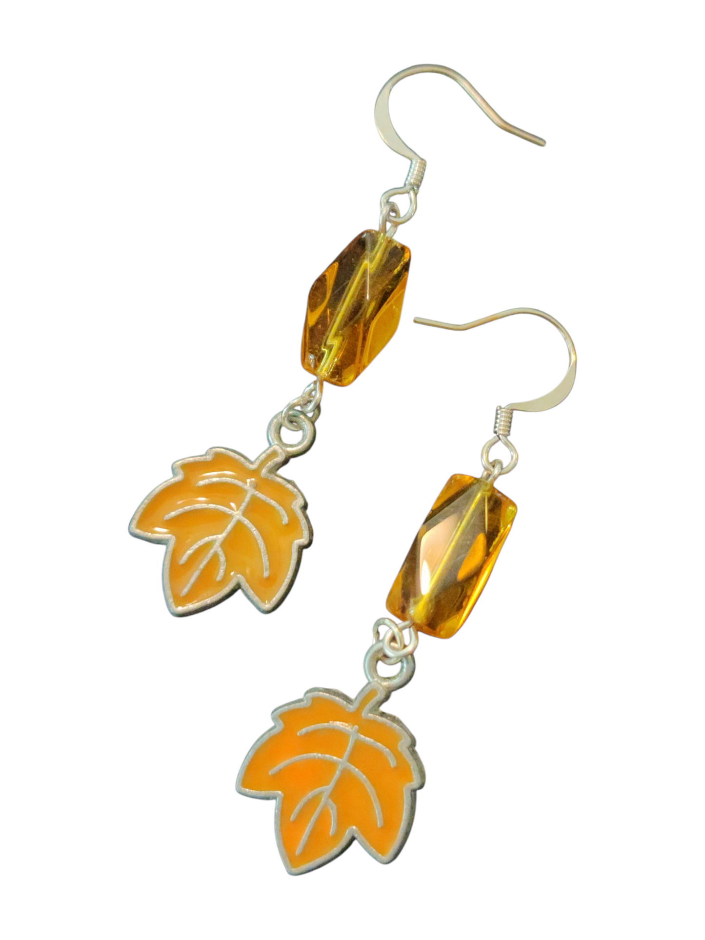 Handmade Fall Earrings, Metal Leaves Charm - Assorted Colors