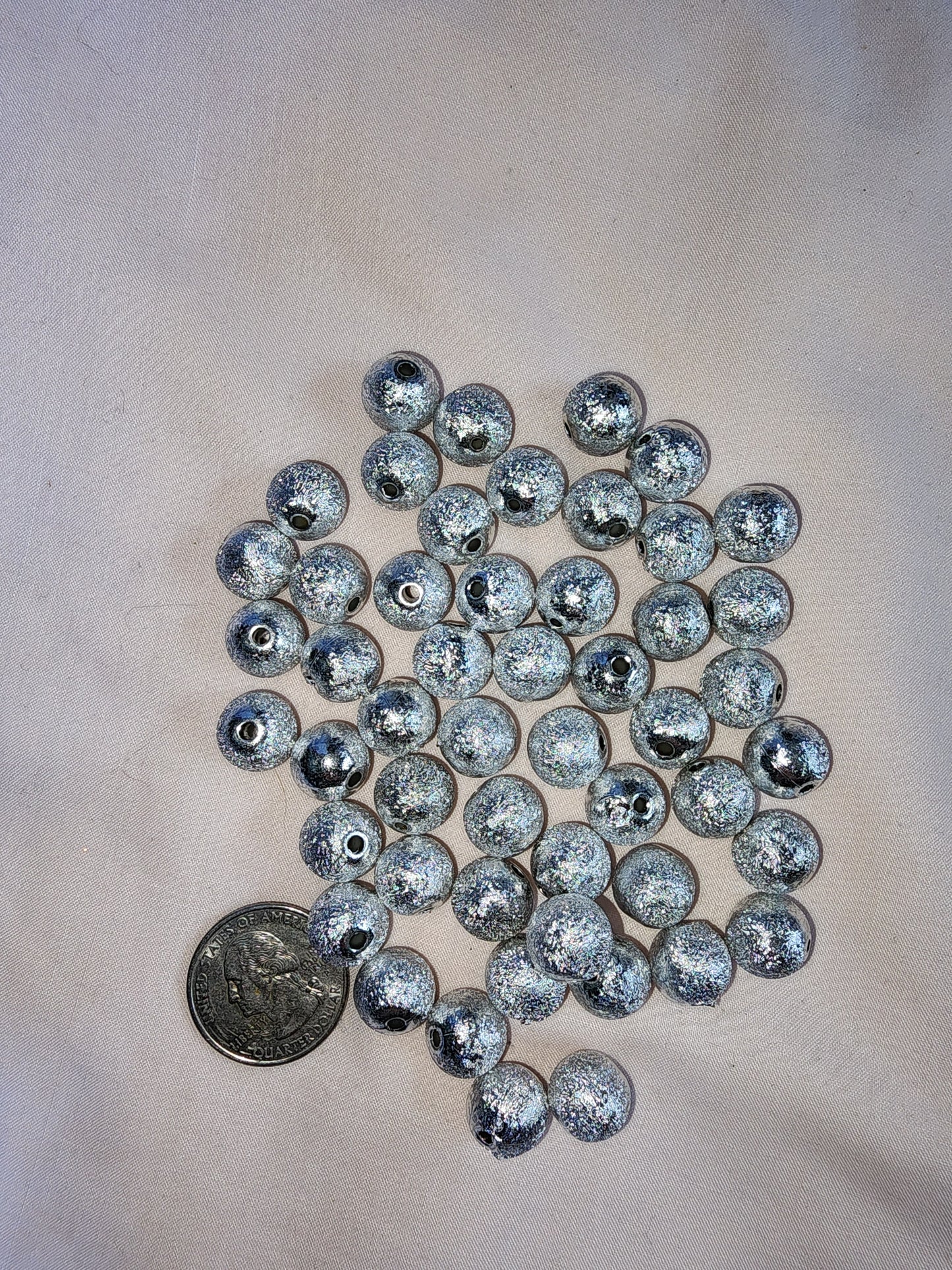 Jewelry Destash, Plastic Silver Stardust Beads