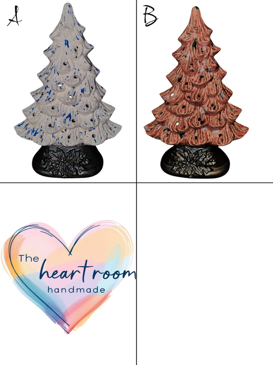 Medium Handmade Ceramic Christmas Tree, Nowell Mantle, Funky Pop Color Design