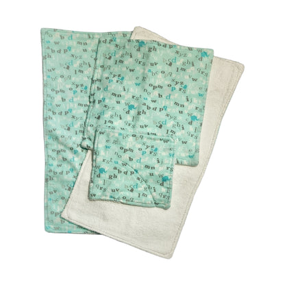 Baby Set - ABC's Animals on Mint Flannel