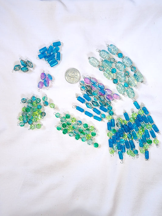 Jewelry Destash, Glass Crackle Beads Bundle