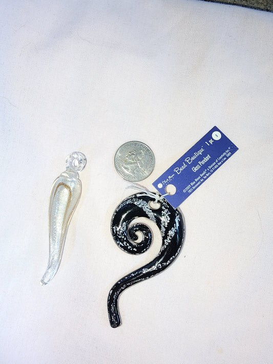 Jewelry Destash, Glass Pendant - Swirl & Drop