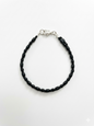 Handmade Beaded Bracelet - Duo, Hexagon & Bar - Black Matte