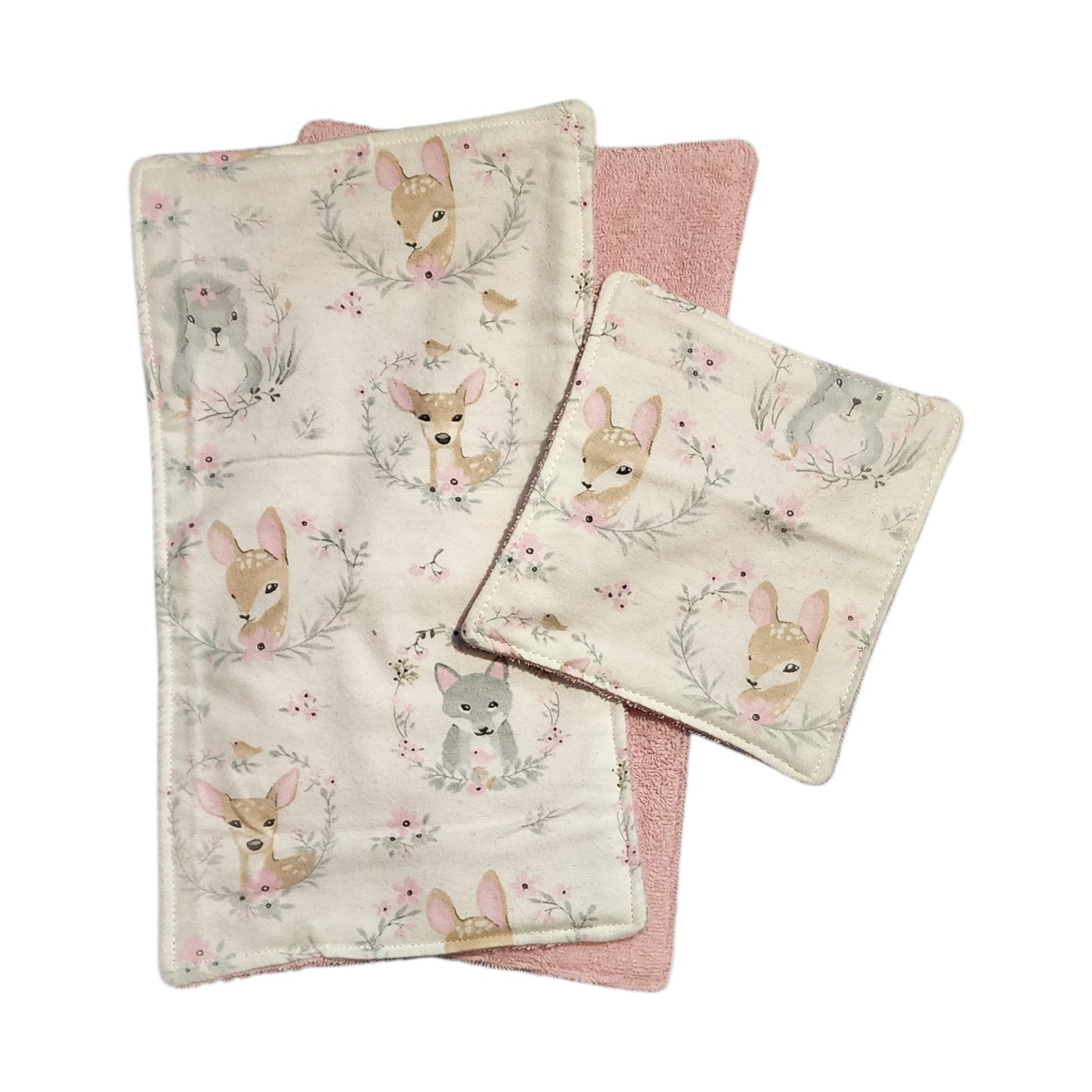 Baby Set - Woodland Critters, Pink & Grey