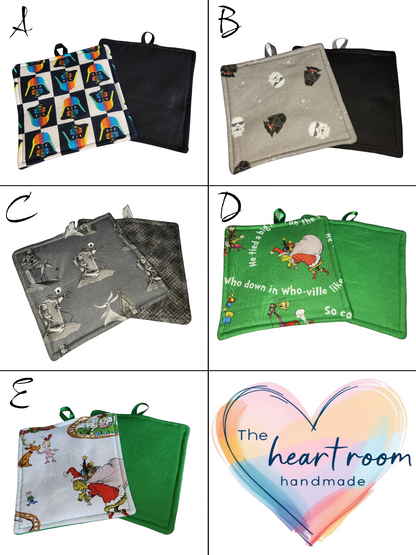 Handmade Potholder, 2-Pack Assorted Licensed Prints