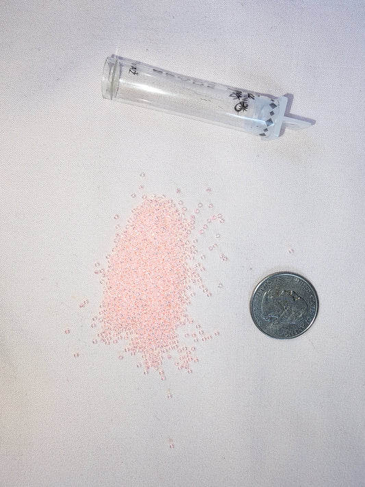 Jewelry Destash, Tube of Seed Beads, Baby Pink